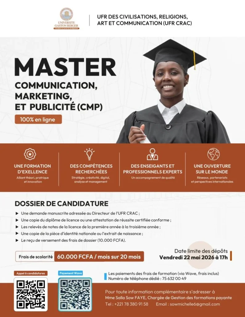 Appel à candidatures – Master Communication, Marketing et Publicité (CMP)
